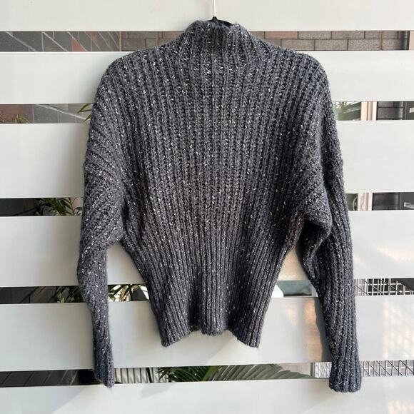 IRO Gray Metallic Kellers Chunky Knit Sweater Size S - Picture 3 of 7